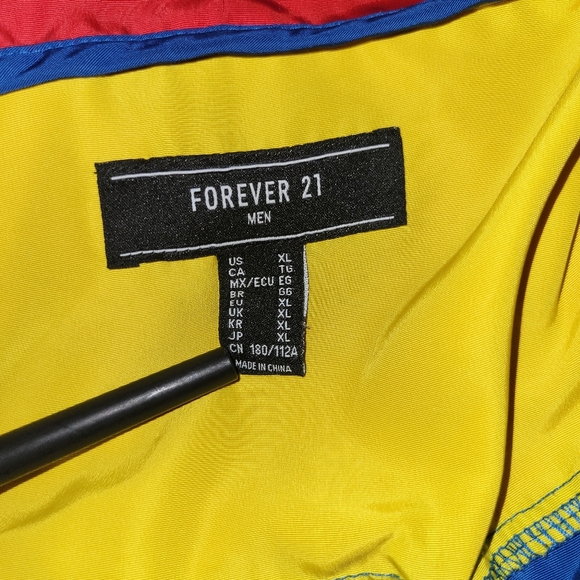 FOREVER 21 Men’s XLarge Color Block Int'l Worldwide Affairs Windbreaker Jacket - Picture 4 of 4